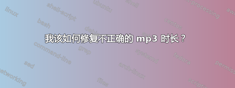 我该如何修复不正确的 mp3 时长？