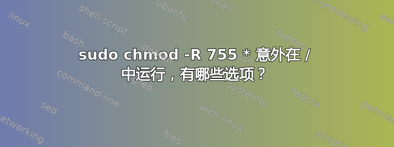 sudo chmod -R 755 * 意外在 / 中运行，有哪些选项？