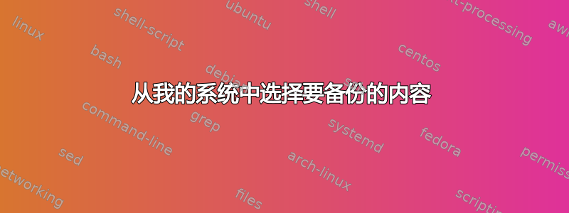 从我的系统中选择要备份的内容