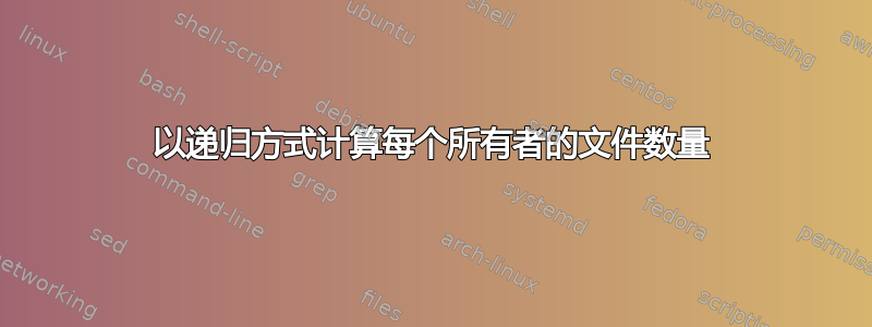 以递归方式计算每个所有者的文件数量