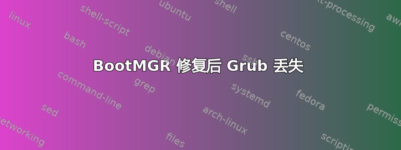 BootMGR 修复后 Grub 丢失