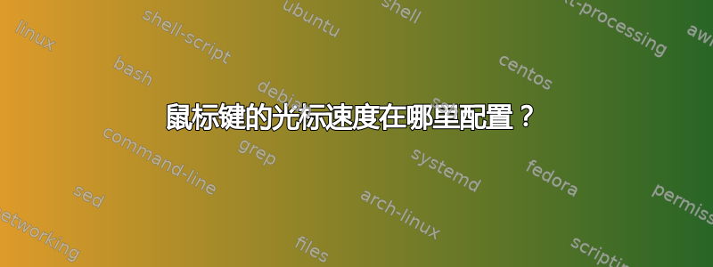 鼠标键的光标速度在哪里配置？