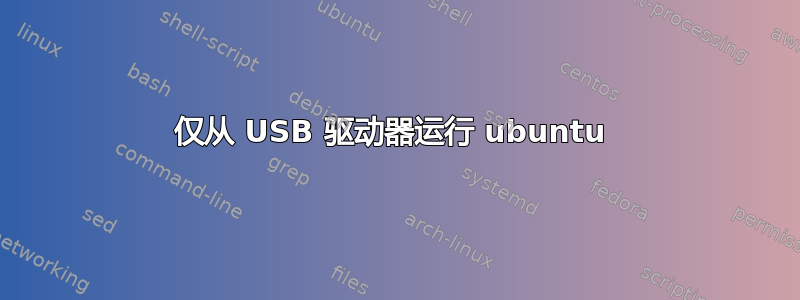 仅从 USB 驱动器运行 ubuntu 