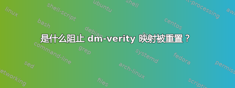 是什么阻止 dm-verity 映射被重置？