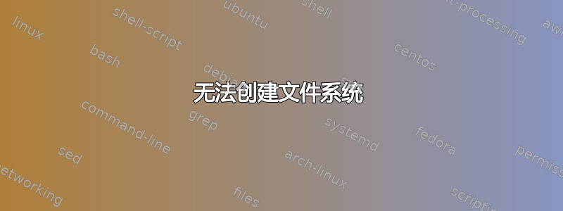 无法创建文件系统