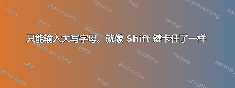 只能输入大写字母。就像 Shift 键卡住了一样