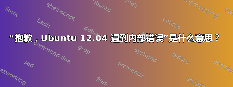 “抱歉，Ubuntu 12.04 遇到内部错误”是什么意思？