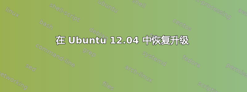 在 Ubuntu 12.04 中恢复升级