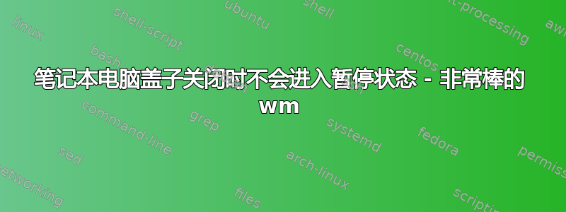 笔记本电脑盖子关闭时不会进入暂停状态 - 非常棒的 wm