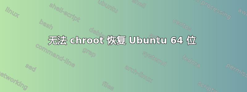 无法 chroot 恢复 Ubuntu 64 位