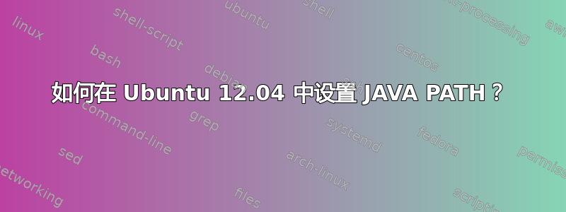 如何在 Ubuntu 12.04 中设置 JAVA PATH？