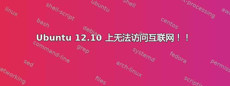 Ubuntu 12.10 上无法访问互联网！！