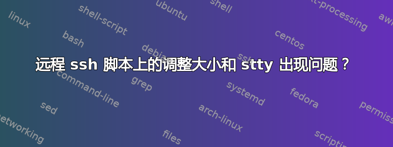 远程 ssh 脚本上的调整大小和 stty 出现问题？