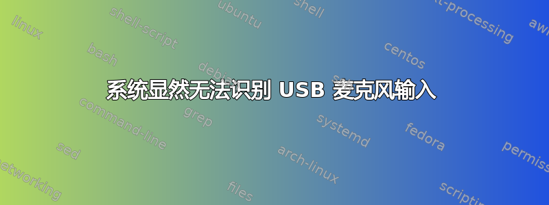 系统显然无法识别 USB 麦克风输入