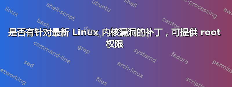 是否有针对最新 Linux 内核漏洞的补丁，可提供 root 权限