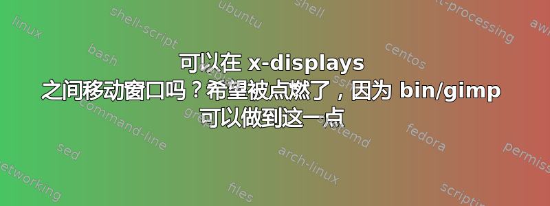 可以在 x-displays 之间移动窗口吗？希望被点燃了，因为 bin/gimp 可以做到这一点