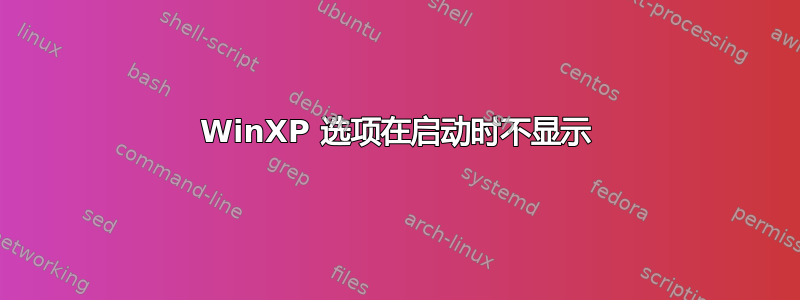 WinXP 选项在启动时不显示