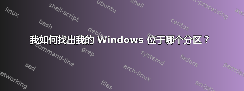 我如何找出我的 Windows 位于哪个分区？