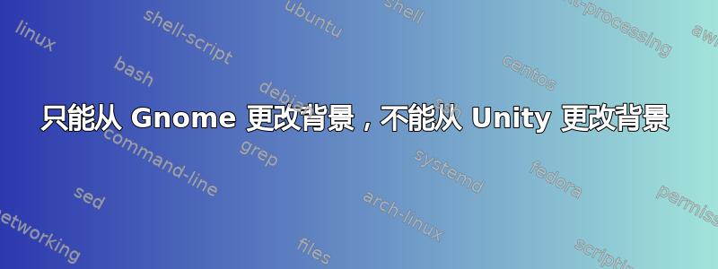 只能从 Gnome 更改背景，不能从 Unity 更改背景