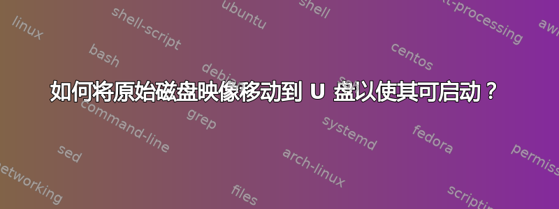 如何将原始磁盘映像移动到 U 盘以使其可启动？