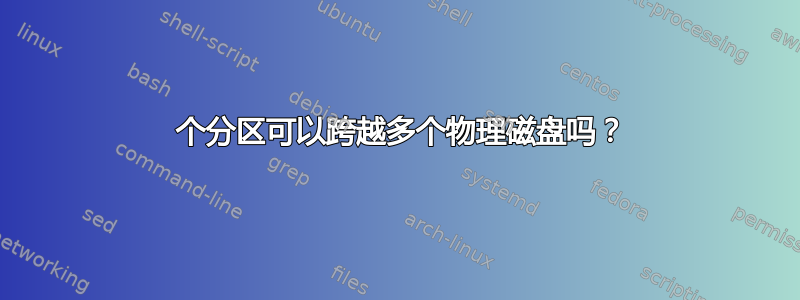 1 个分区可以跨越多个物理磁盘吗？