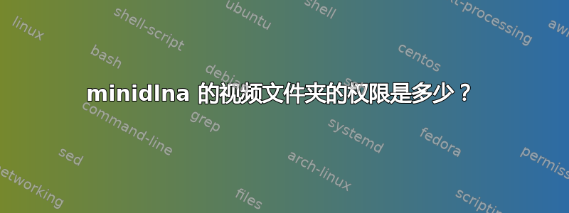 minidlna 的视频文件夹的权限是多少？