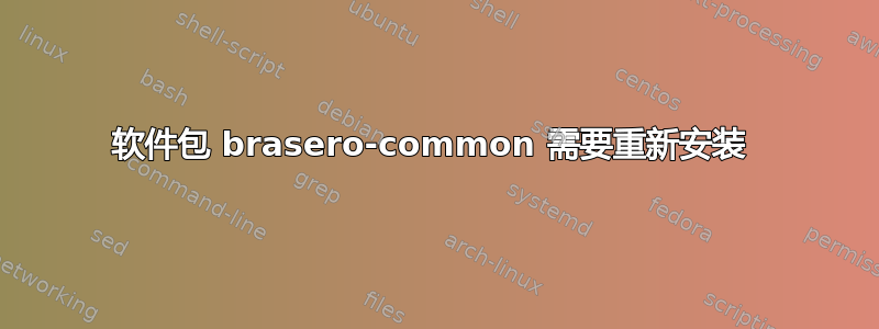 软件包 brasero-common 需要重新安装 