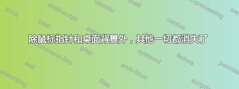 除鼠标指针和桌面背景外，其他一切都消失了