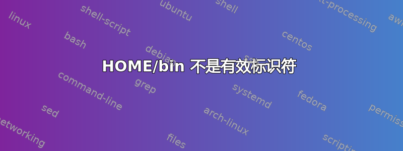 HOME/bin 不是有效标识符