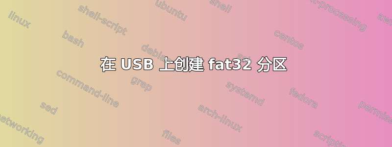 在 USB 上创建 fat32 分区