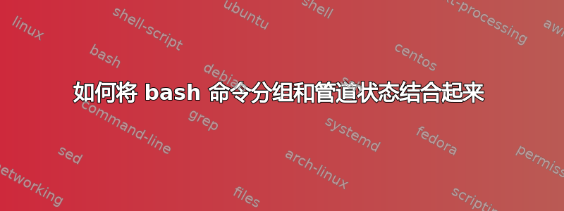 如何将 bash 命令分组和管道状态结合起来