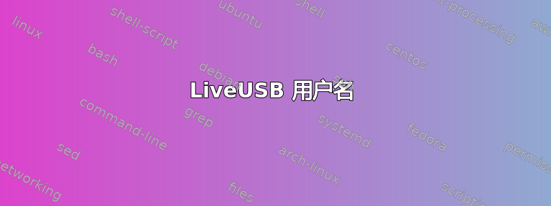 LiveUSB 用户名