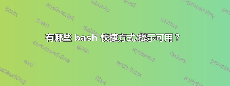 有哪些 bash 快捷方式/提示可用？