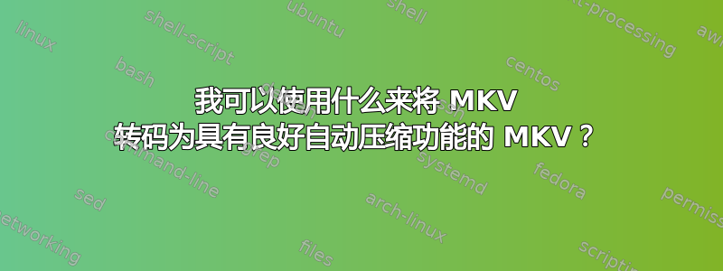 我可以使用什么来将 MKV 转码为具有良好自动压缩功能的 MKV？