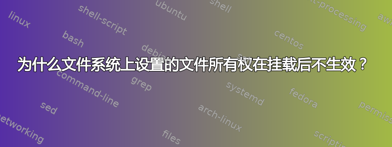 为什么文件系统上设置的文件所有权在挂载后不生效？