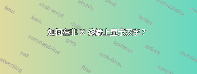 如何在非 X 终端上显示汉字？