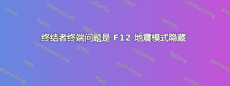 终结者终端问题是 F12 地震模式隐藏