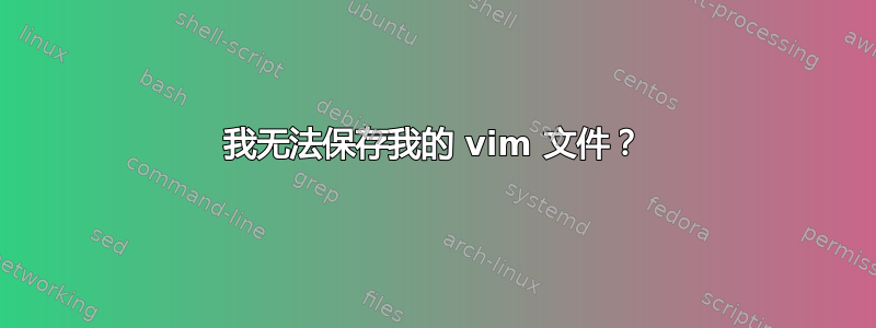 我无法保存我的 vim 文件？