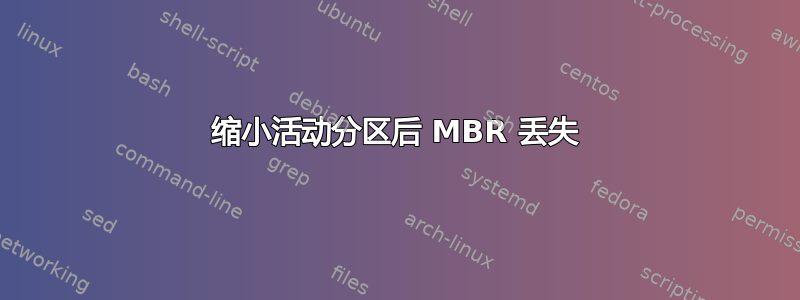 缩小活动分区后 MBR 丢失