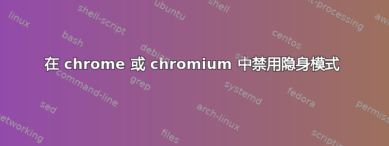 在 chrome 或 chromium 中禁用隐身模式