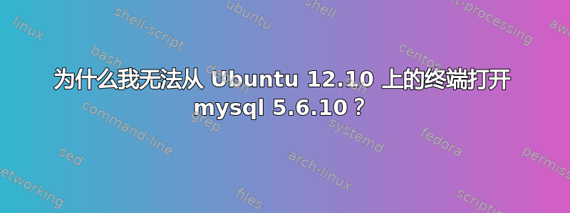 为什么我无法从 Ubuntu 12.10 上的终端打开 mysql 5.6.10？