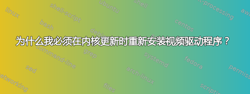 为什么我必须在内核更新时重新安装视频驱动程序？