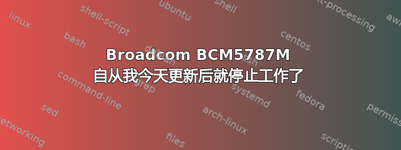 Broadcom BCM5787M 自从我今天更新后就停止工作了