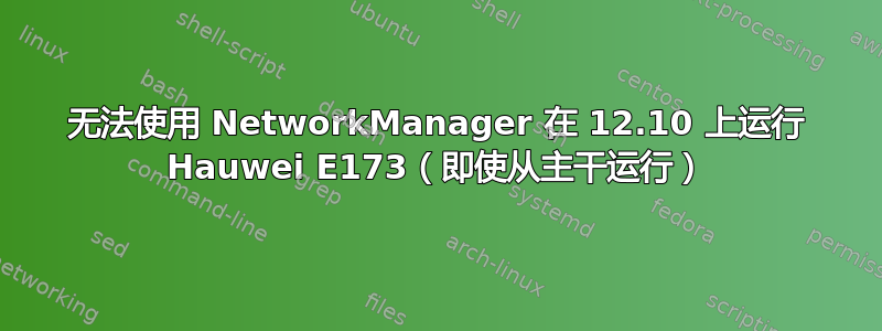 无法使用 NetworkManager 在 12.10 上运行 Hauwei E173（即使从主干运行）