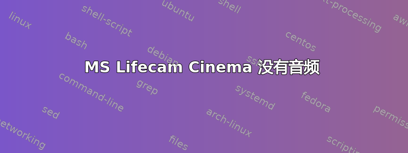 MS Lifecam Cinema 没有音频