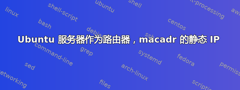 Ubuntu 服务器作为路由器，macadr 的静态 IP