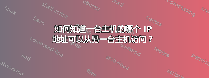 如何知道一台主机的哪个 IP 地址可以从另一台主机访问？