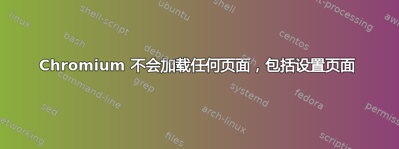 Chromium 不会加载任何页面，包括设置页面