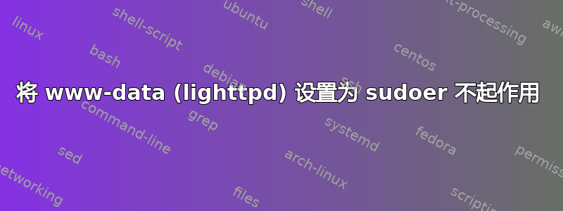 将 www-data (lighttpd) 设置为 sudoer 不起作用