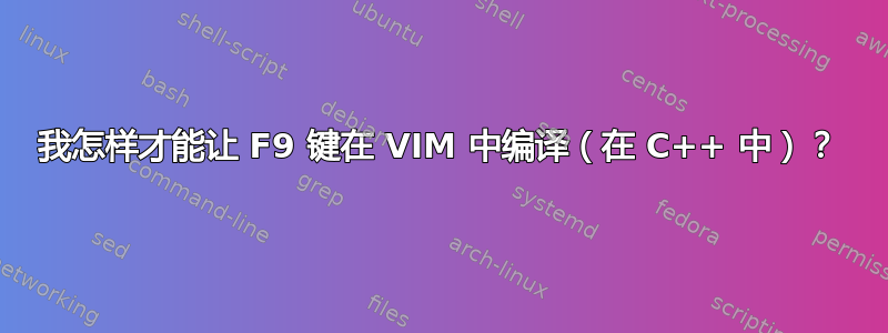 我怎样才能让 F9 键在 VIM 中编译（在 C++ 中）？